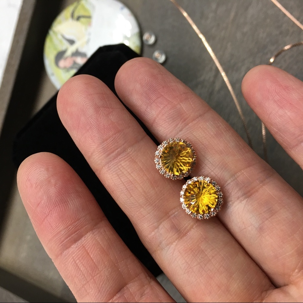 Certified Natural Citrine Solid Silver 4 Piece Set - Picture 10 of 16